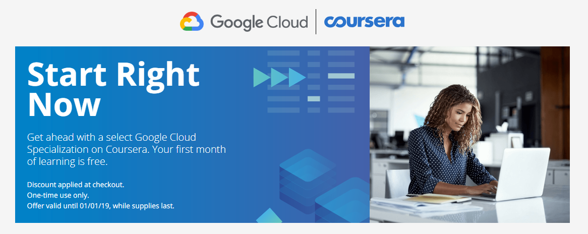 Google Cloud Specializations Courses on Coursera Free for 1 month