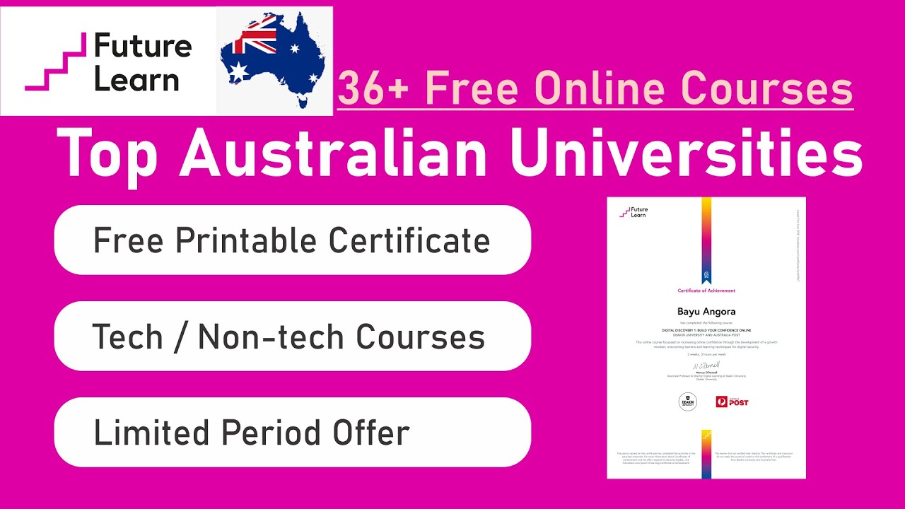 Australian Universities Free Online Courses with Free Certificates | Enroll Now